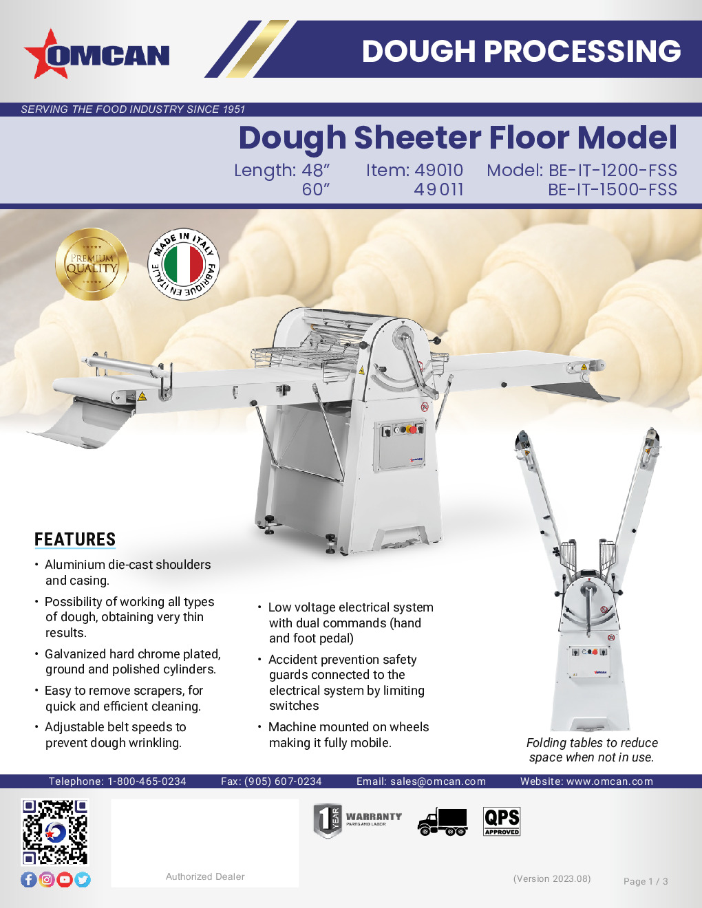 Omcan USA 49010 Dough Sheeter