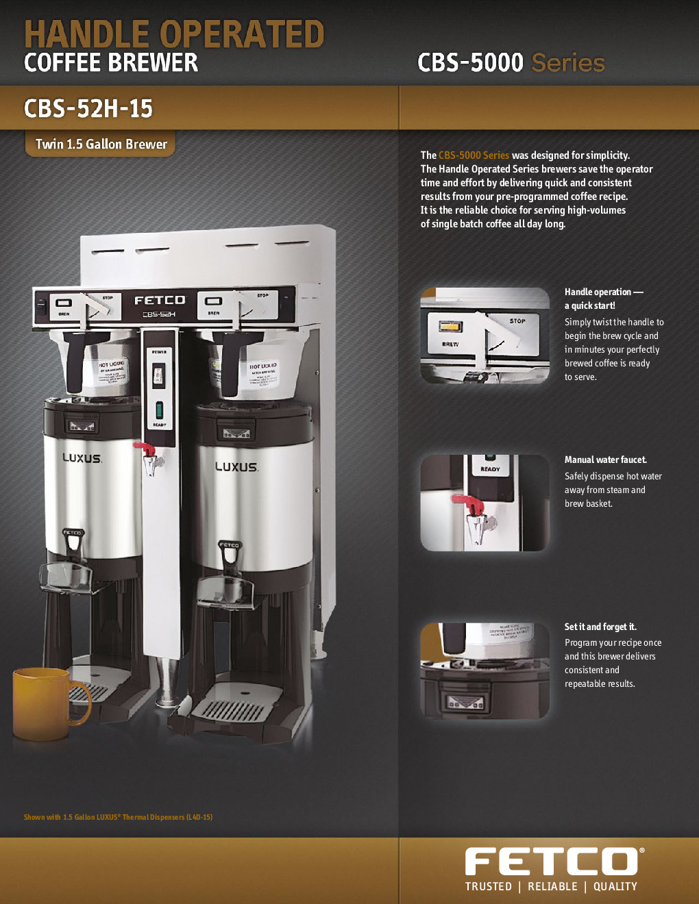 FETCO CBS-52H-15 (C52016) Coffee Brewer for Thermal Server