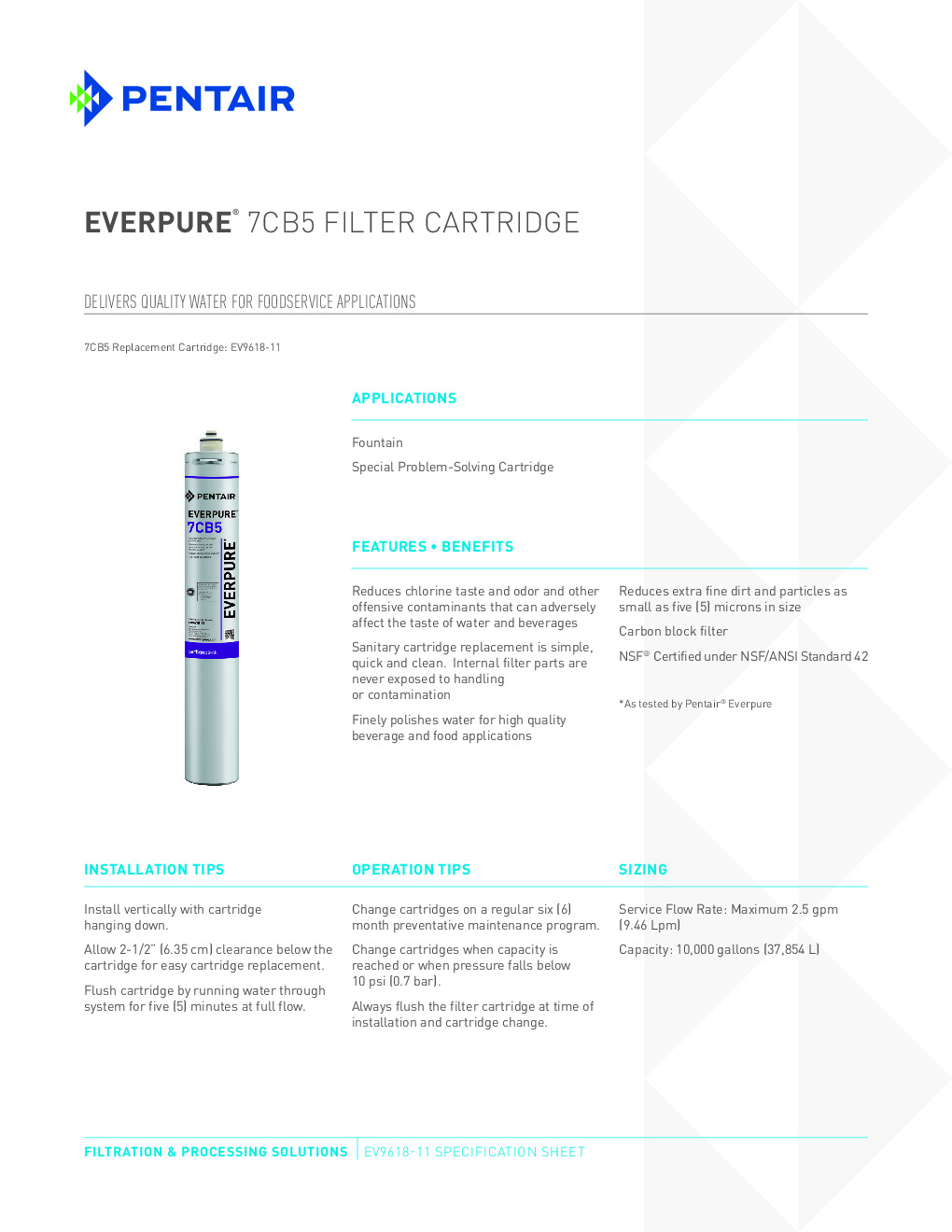 Everpure EV961811 Cartridge Water Filtration System