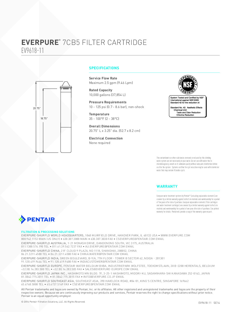 Everpure EV961811 Cartridge Water Filtration System