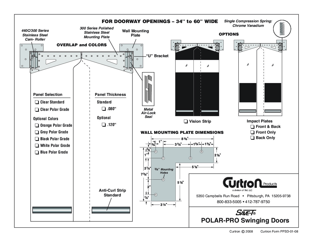 Curtron PP-C-080-3090 Flexible Cooler Freezer Door