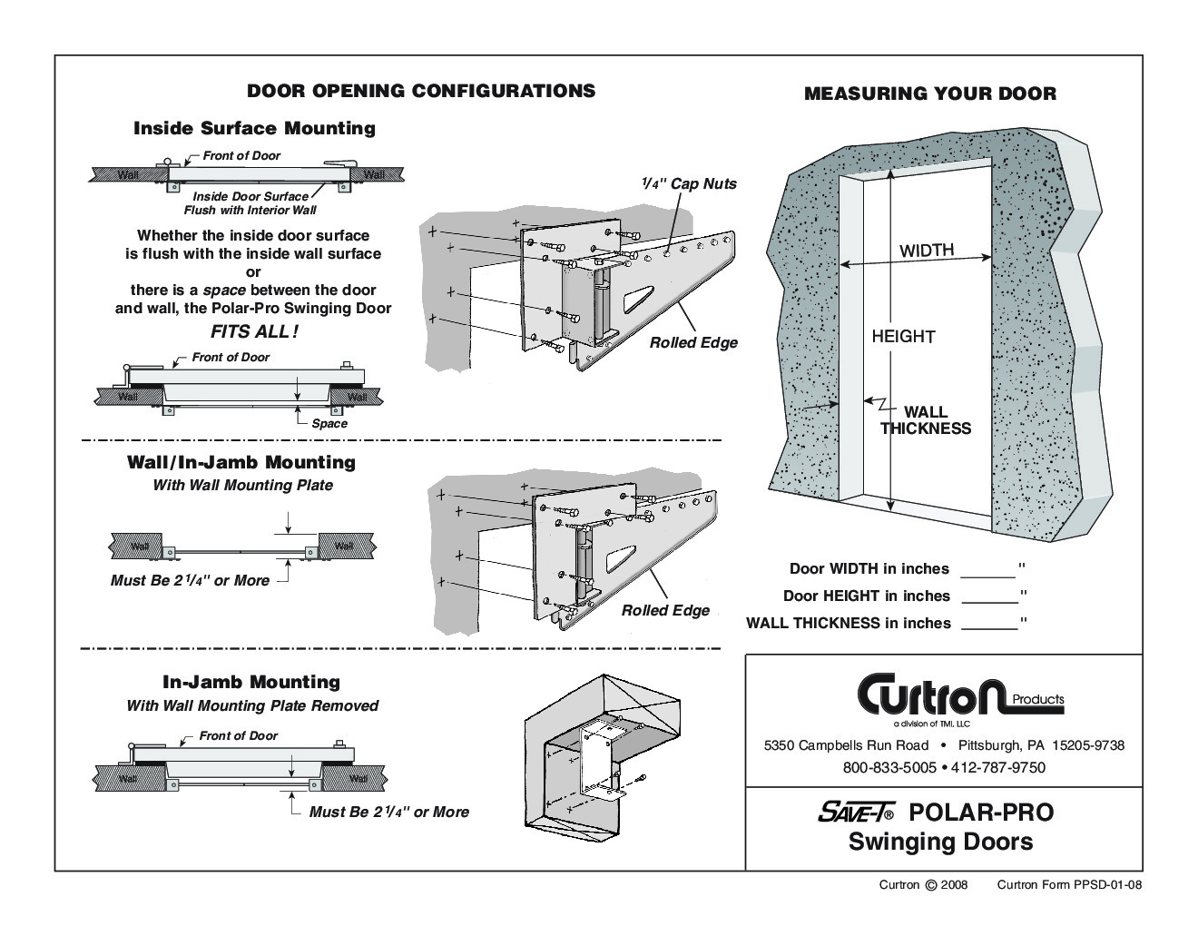 Curtron PP-C-080-5484 Flexible Cooler Freezer Door