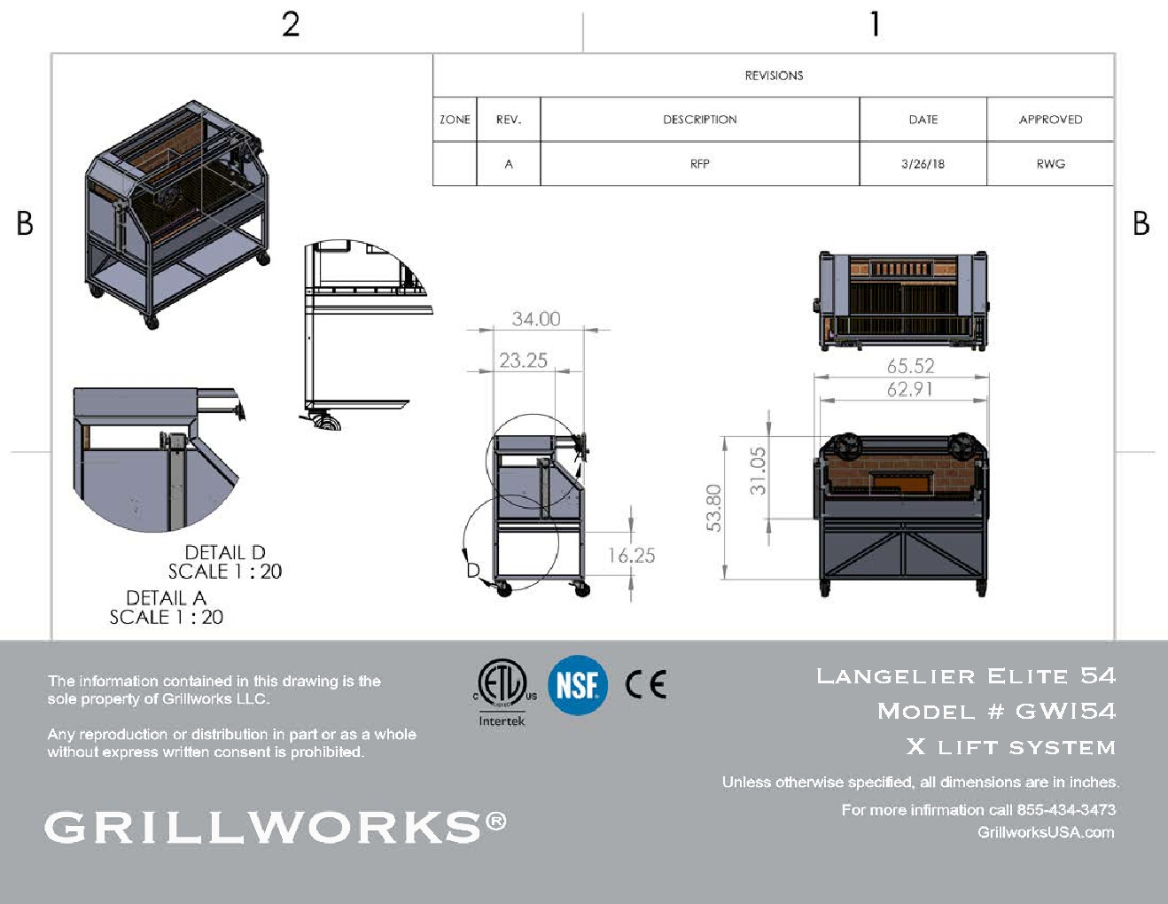 Grillworks GWI54 Wood Burning Charbroiler