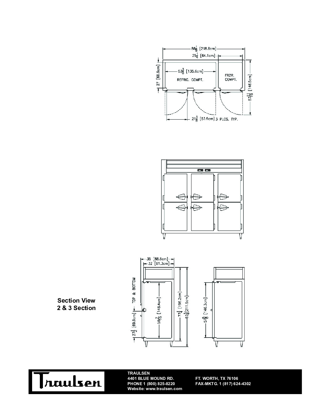 Traulsen RDT232WUT-FHS Reach-In Refrigerator Freezer