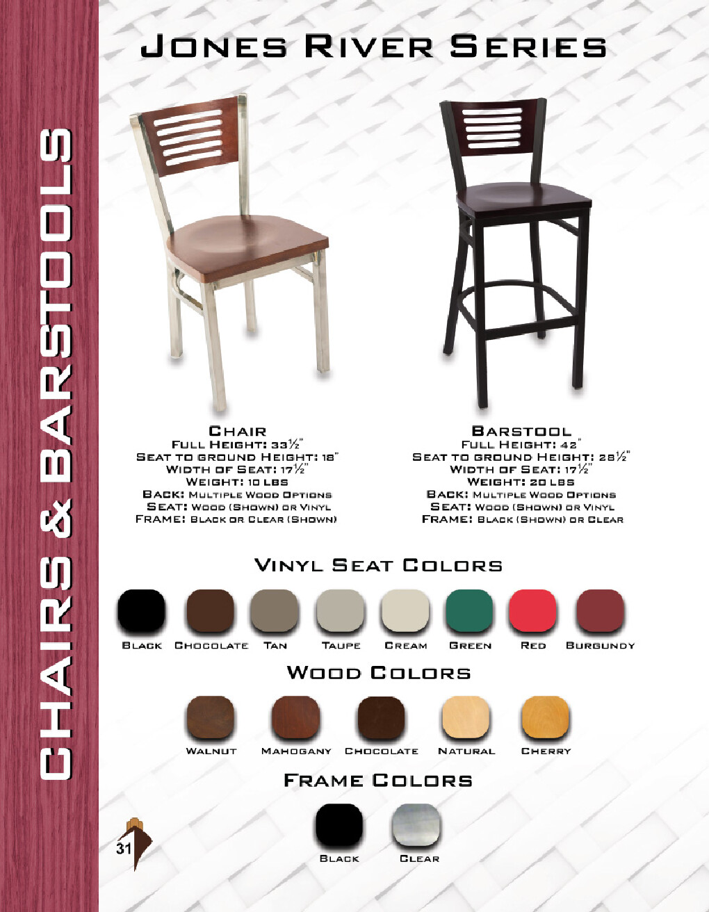 JMC Furniture JONES RIVER CLEAR COAT CHAIR WOOD Indoor Side Chair