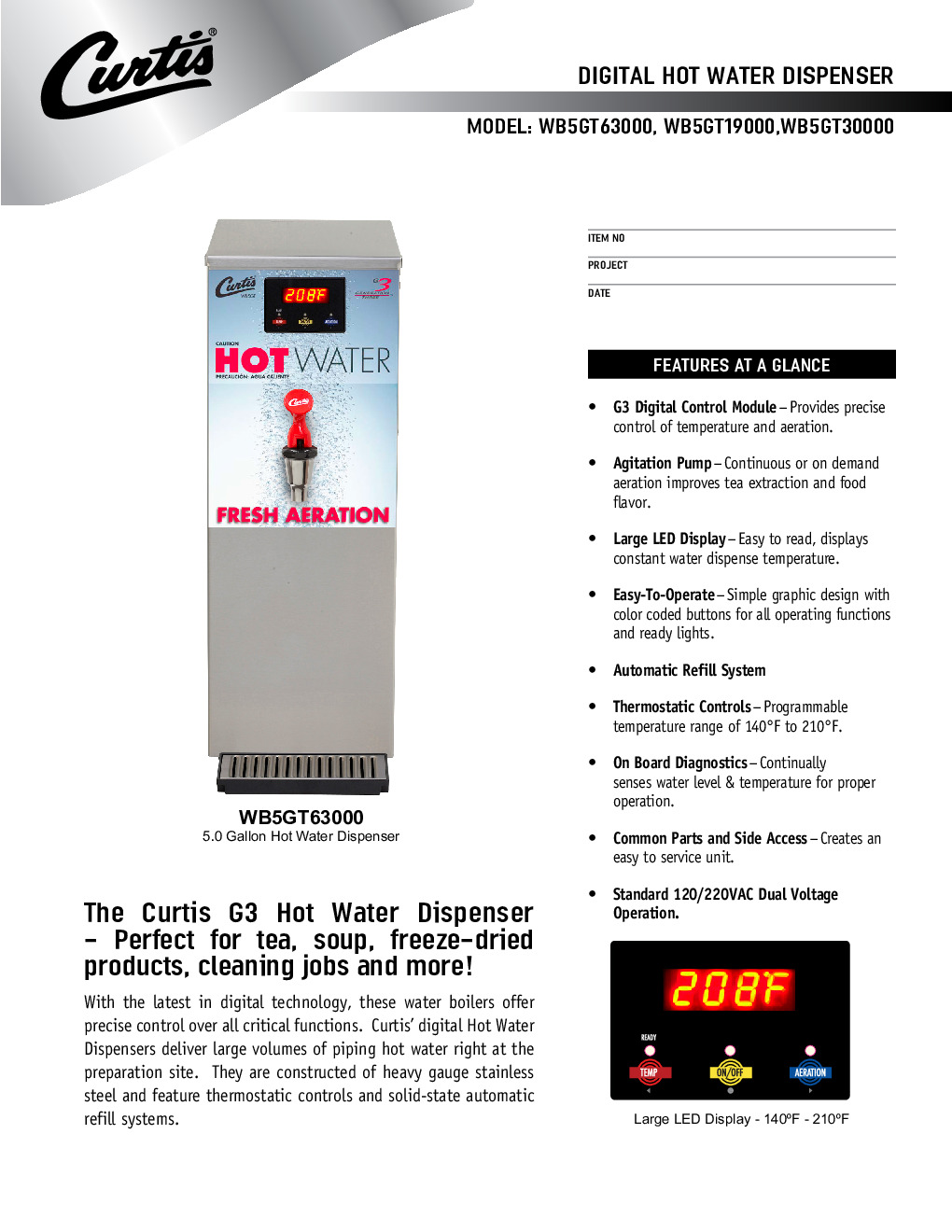 Curtis WB5GT19000 Hot Water Dispenser
