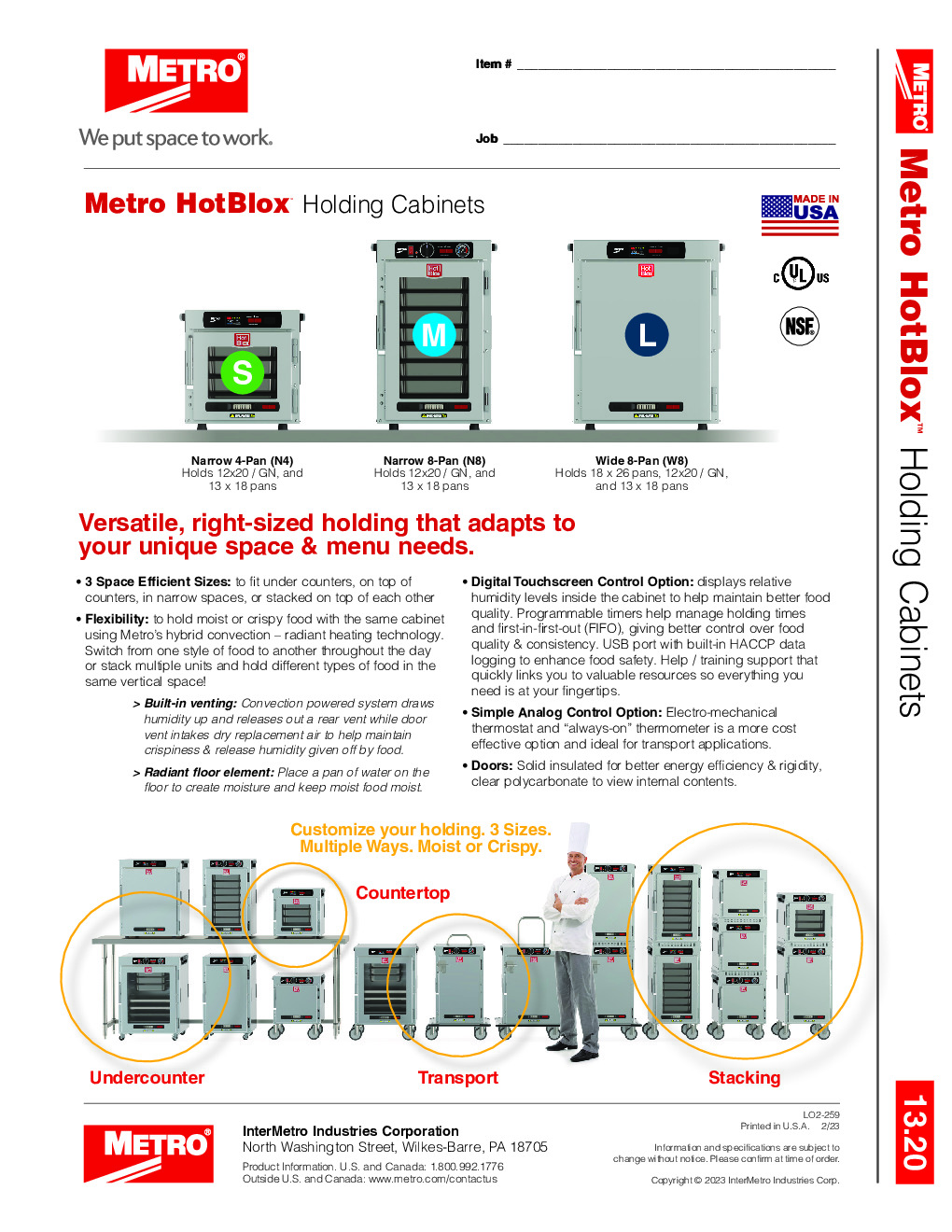 Metro HBCN8-DS-CTA Countertop Heated Cabinet