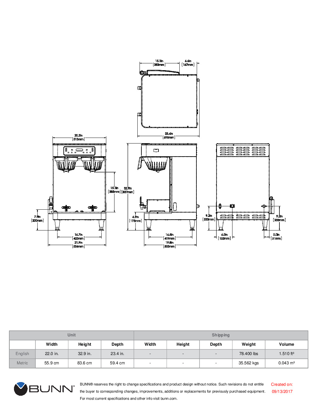 Bunn 51200.0102 Stainless Steel ICB Twin Soft Heat Automatic