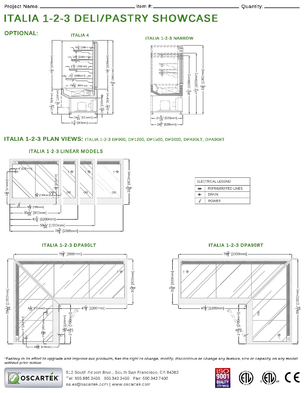 Oscartek ITALIA 2 DP1500 Refrigerated Deli Display Case