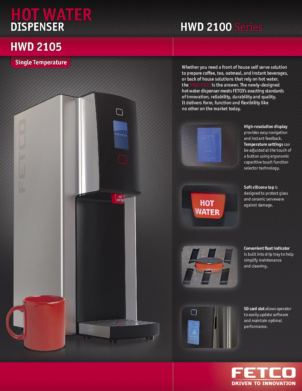 FETCO HWD-2105 (H210511) Hot Water Dispenser