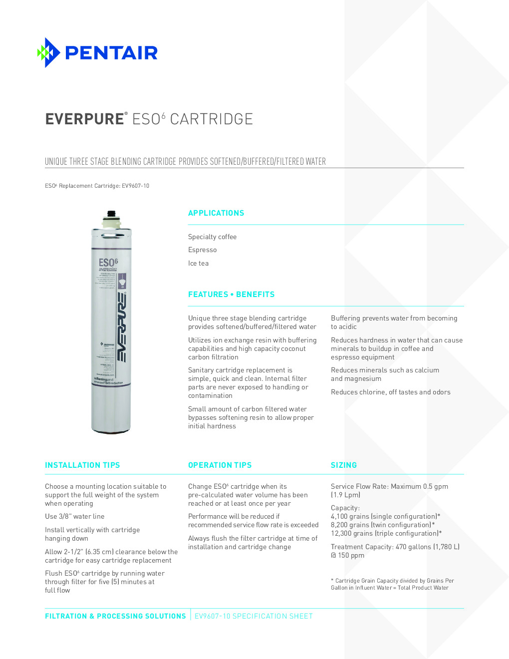 Everpure EV960710 Cartridge Water Softener Conditioner