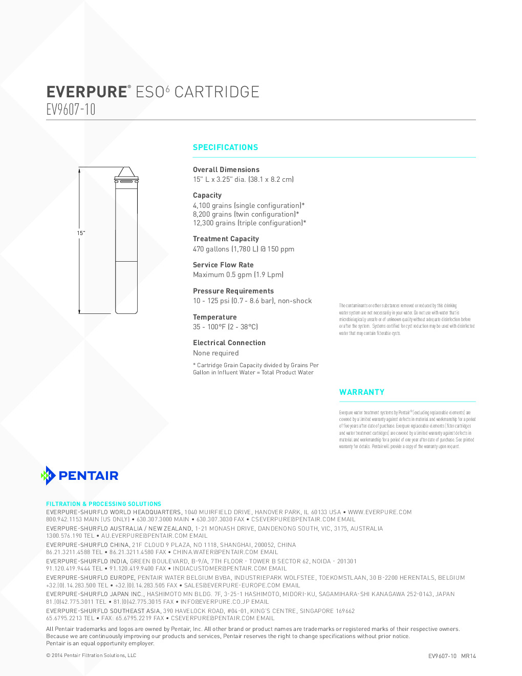 Everpure EV960710 Cartridge Water Softener Conditioner