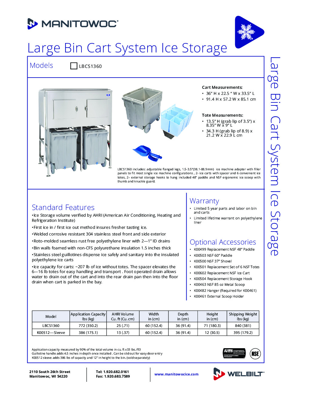 Manitowoc LBCS1360 Ice Bin for Ice Machines