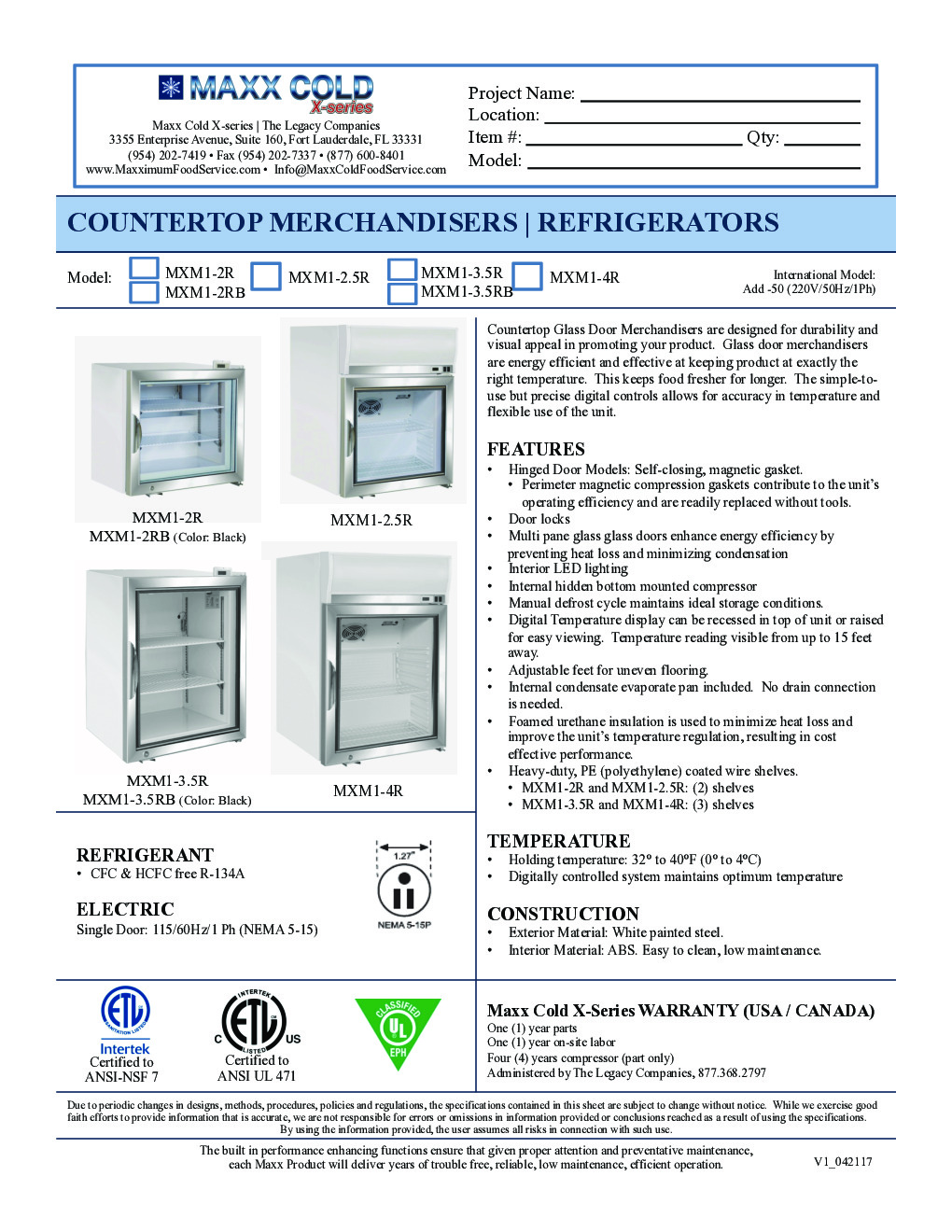 Maxximum MXM1-2.5R Countertop Merchandiser Refrigerator
