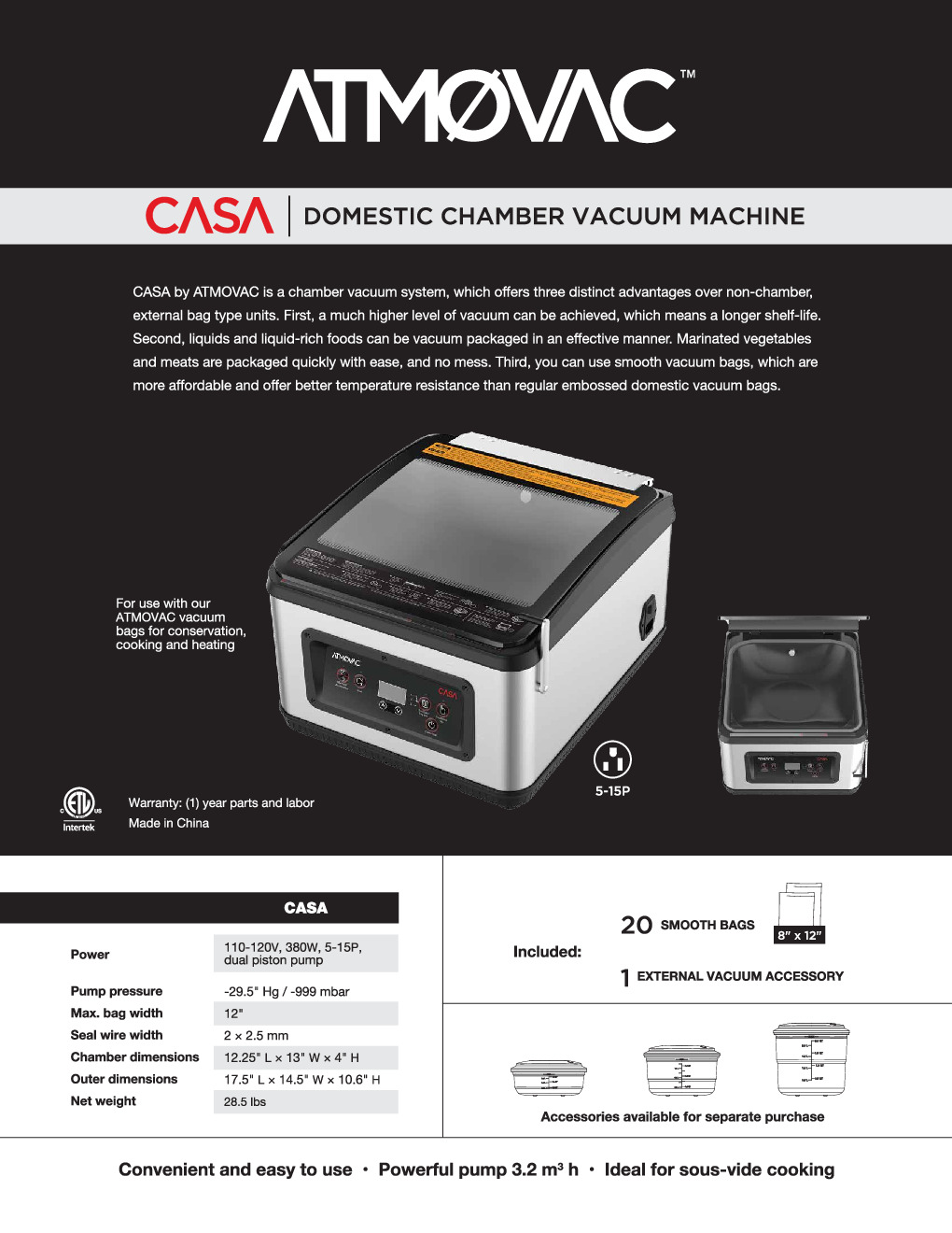 Eurodib USA CASA Food Packaging Machine, Vacuum Packaging Machine