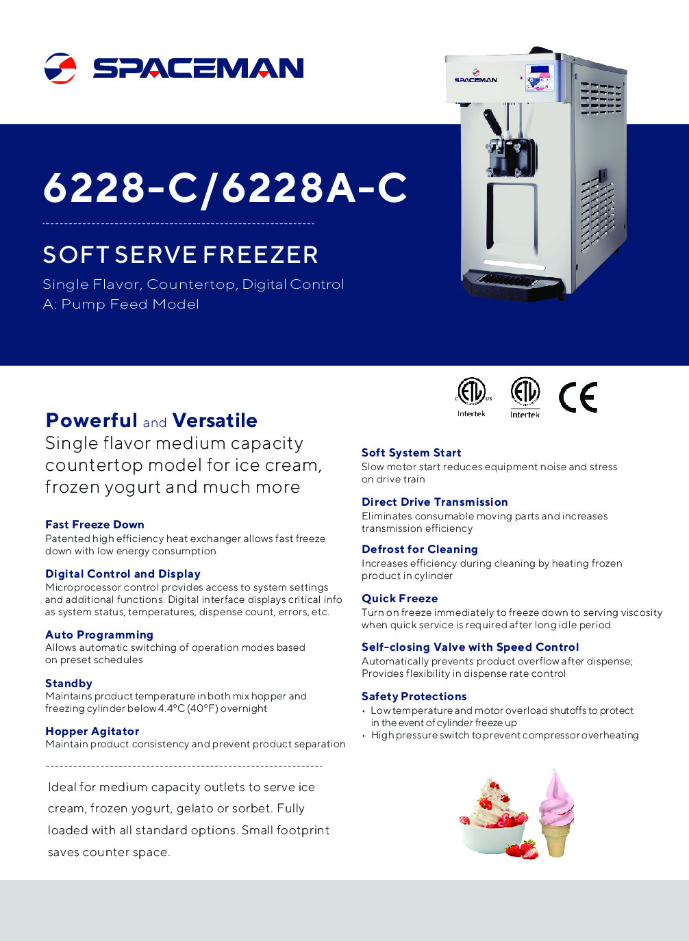 SPACEMAN 6228A Air Or Water Cooled Counter Top Portable Ice Cream Machine -  Buy SPACEMAN 6228A Air Or Water Cooled Counter Top Portable Ice Cream  Machine Product on