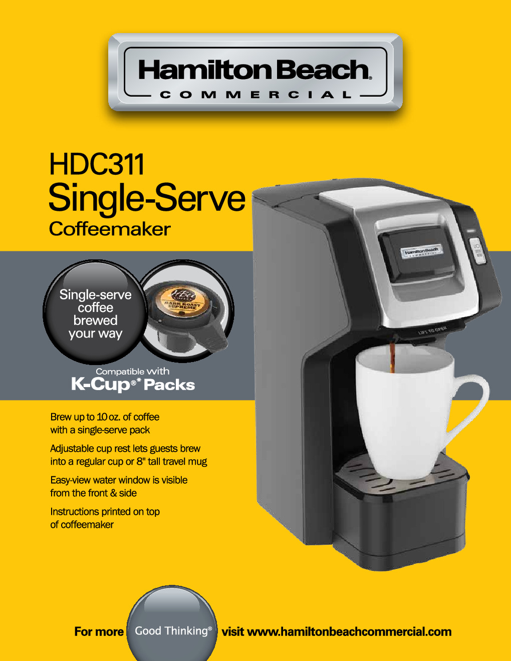Hamilton Beach HDC311 for Single Cup Coffee Brewer