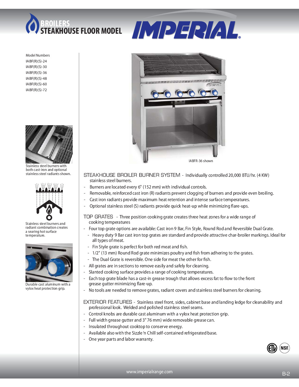 Imperial IABFR-36 Floor Model Gas Charbroiler