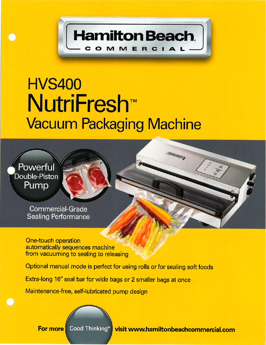 Hamilton Beach HVS400R Food Packaging Machine