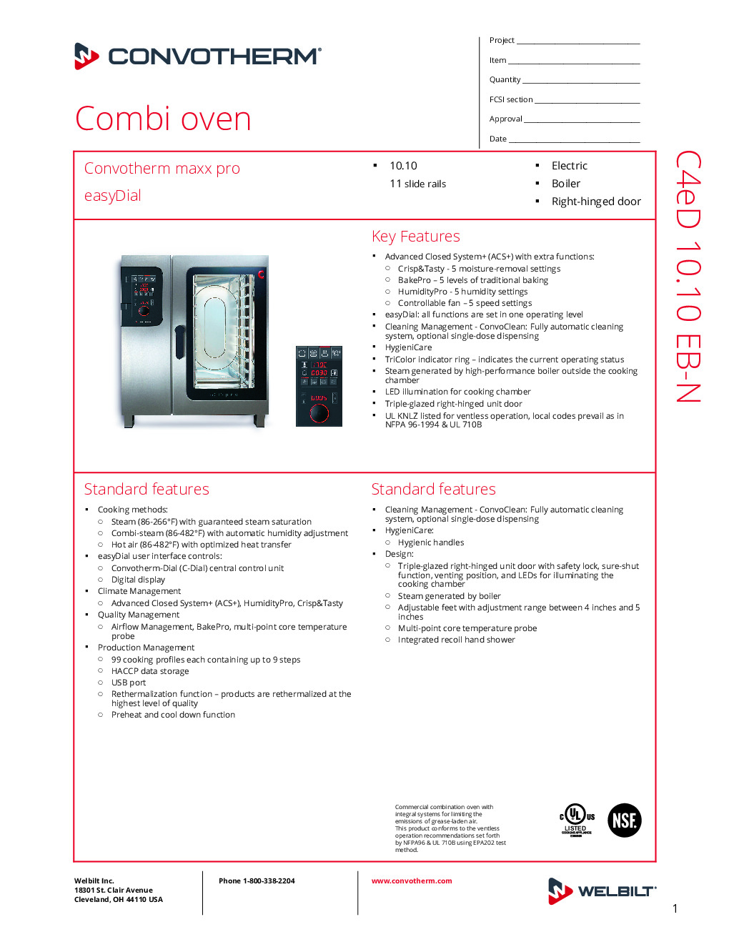 Convotherm C4 ED 10.10EB-N Electric Combi Oven