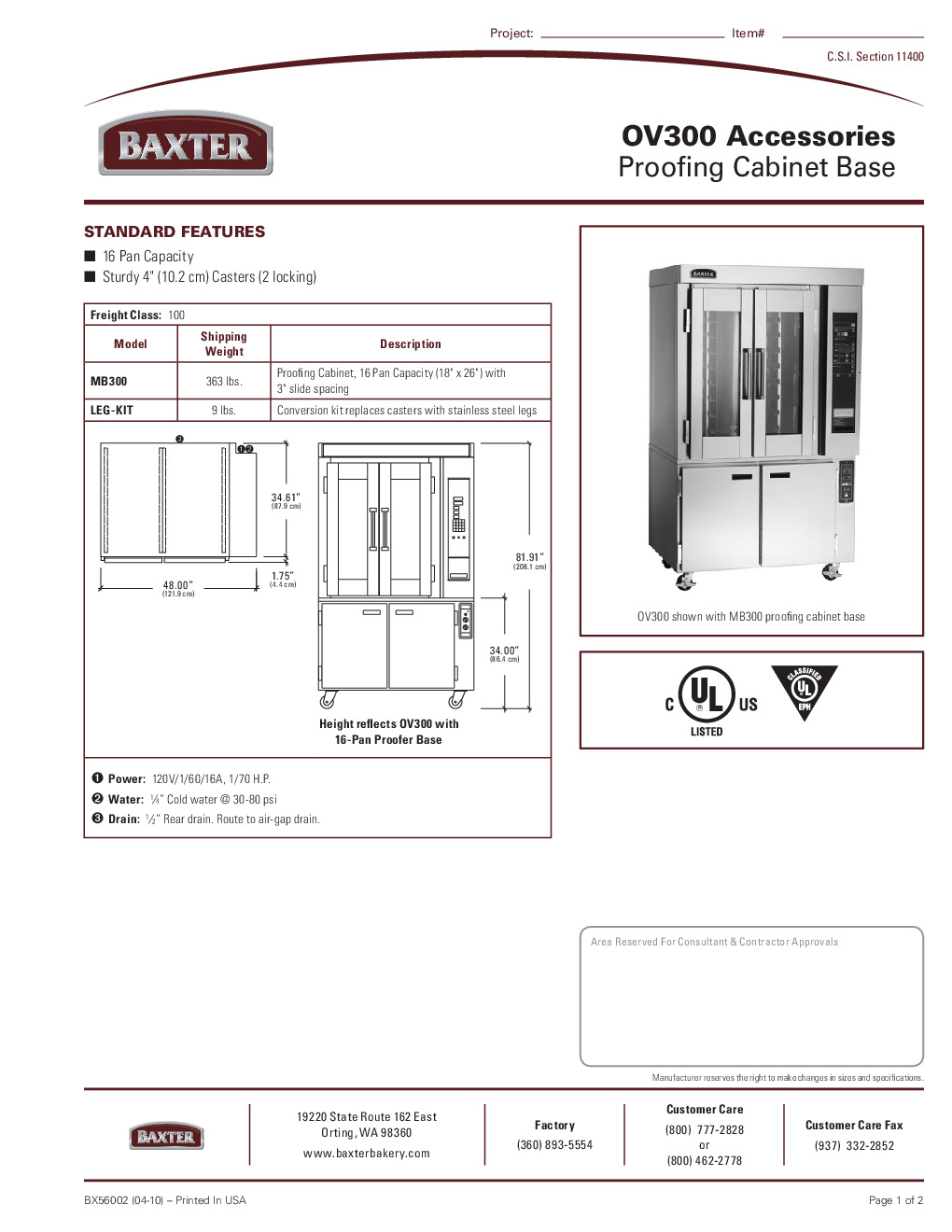 Baxter STAND-12PAN Oven Equipment Stand