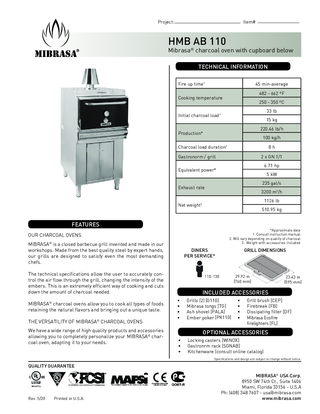 Mibrasa HMB AB 110 Charcoal Broiler Oven