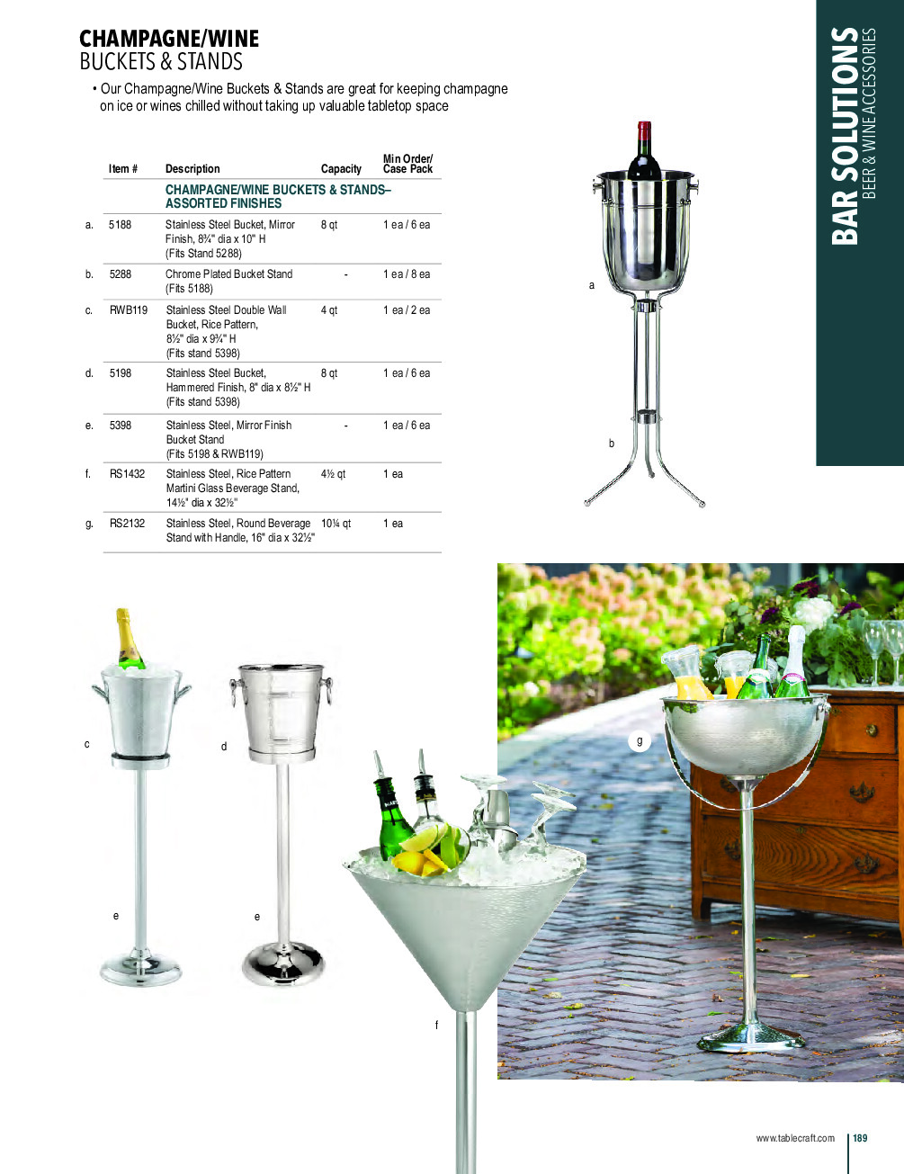 TableCraft Products RS1432 Stand Only Wine Bucket / Cooler